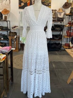 Temptation Positano Curry Maxi Dress In Bianco